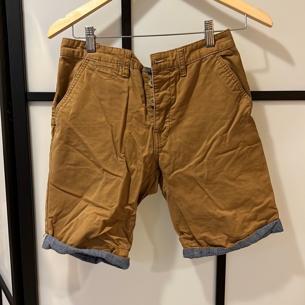 Brown shorts w blue linings